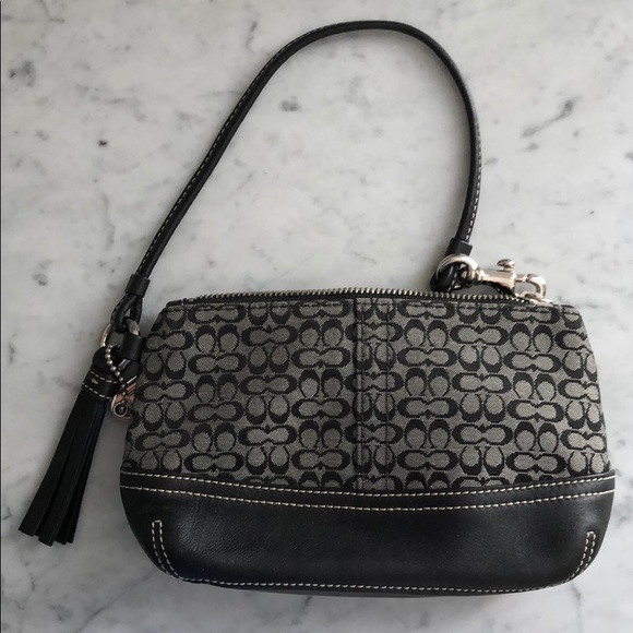 Black Mini Coach Logo Wristlet - Picture 3 of 8